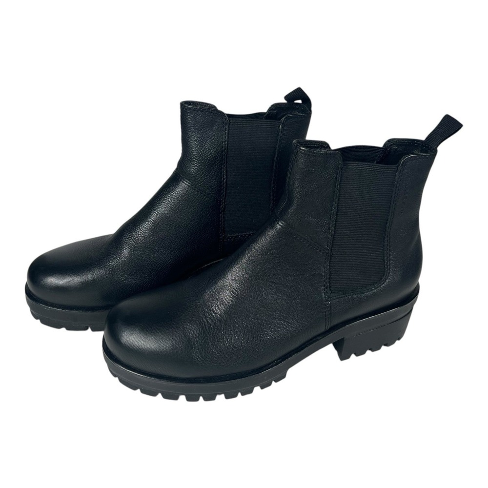 Vagabond Pull On Ankle Boots Womens 40 US‎ 10 Black Leather Kenova Lug Chelsea